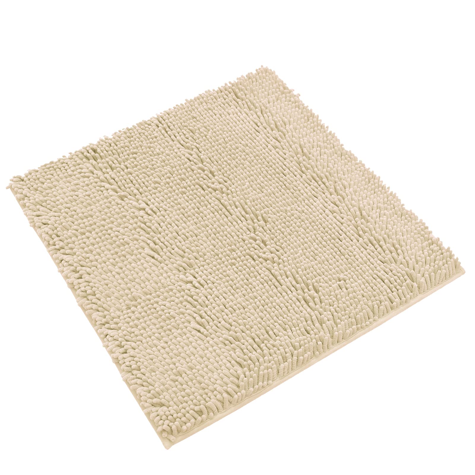 Non-Slip Bath Rug,Extra Soft Microfiber Bedroom Shag Carpet with Anti-Slip Backing,Water/Dust Absorbent Fast Dry Shower Mat,Sound Insulated Stairs Pad,Machine Washable (Beige,12 x 12 Inches)