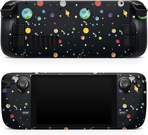 TACKY DESIGN Galaxy Skin compatible con Steam Deck Skin, Kawaii Planets Steam Deck Accessories Vinyl 9.8ft Calcomanía completa Kawaii Steam Deck