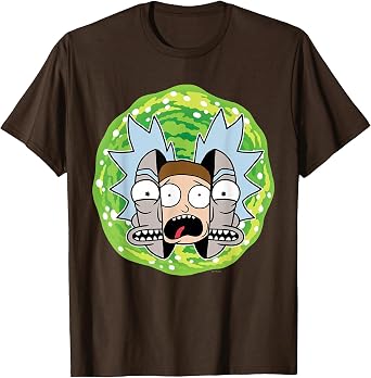 Rick and Morty Portal Split Head Adult Cartoon Fashion T-Shirt
