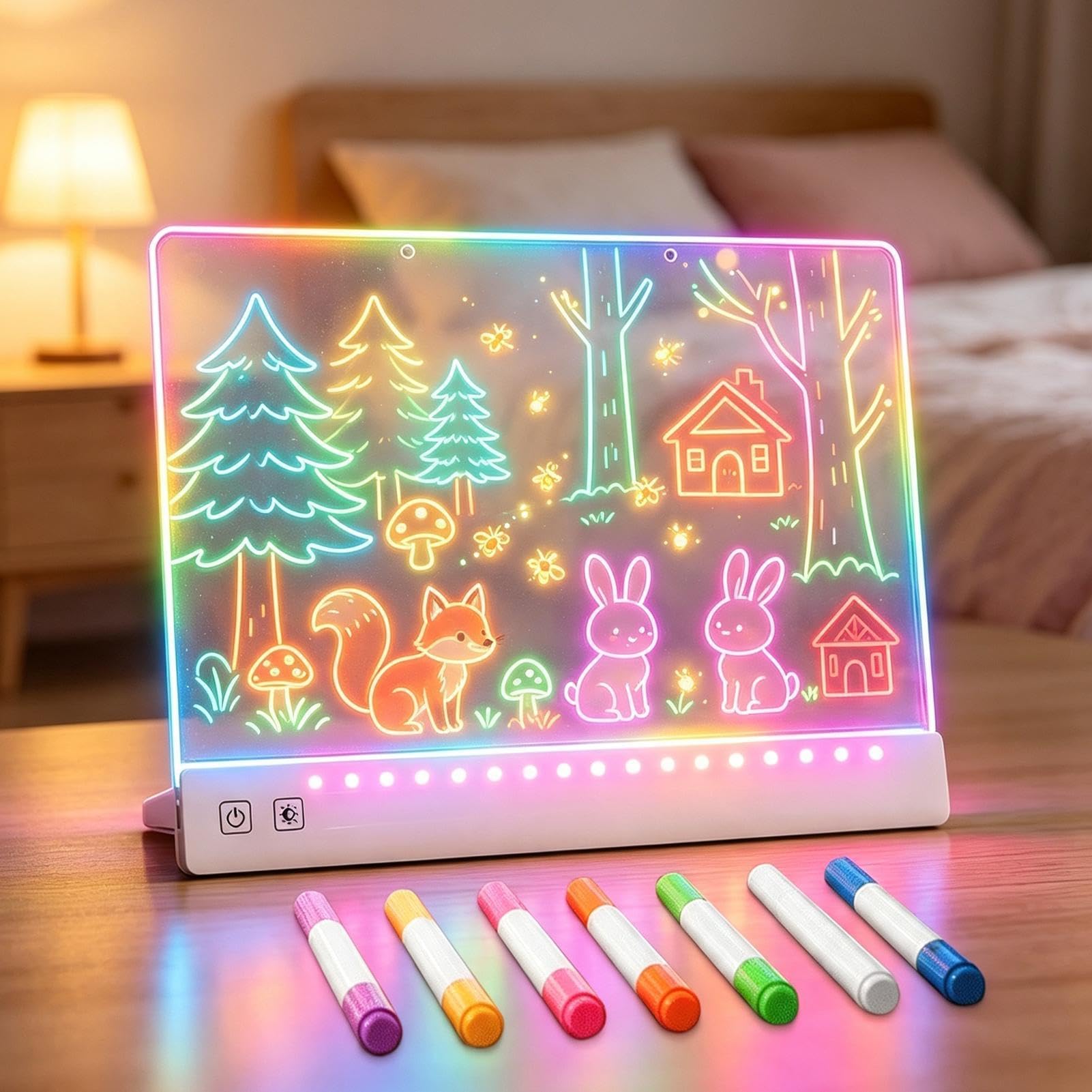 Tablero Luminoso Infantil 35 cm 7 Colores 3 Modos Almohadilla Recargable