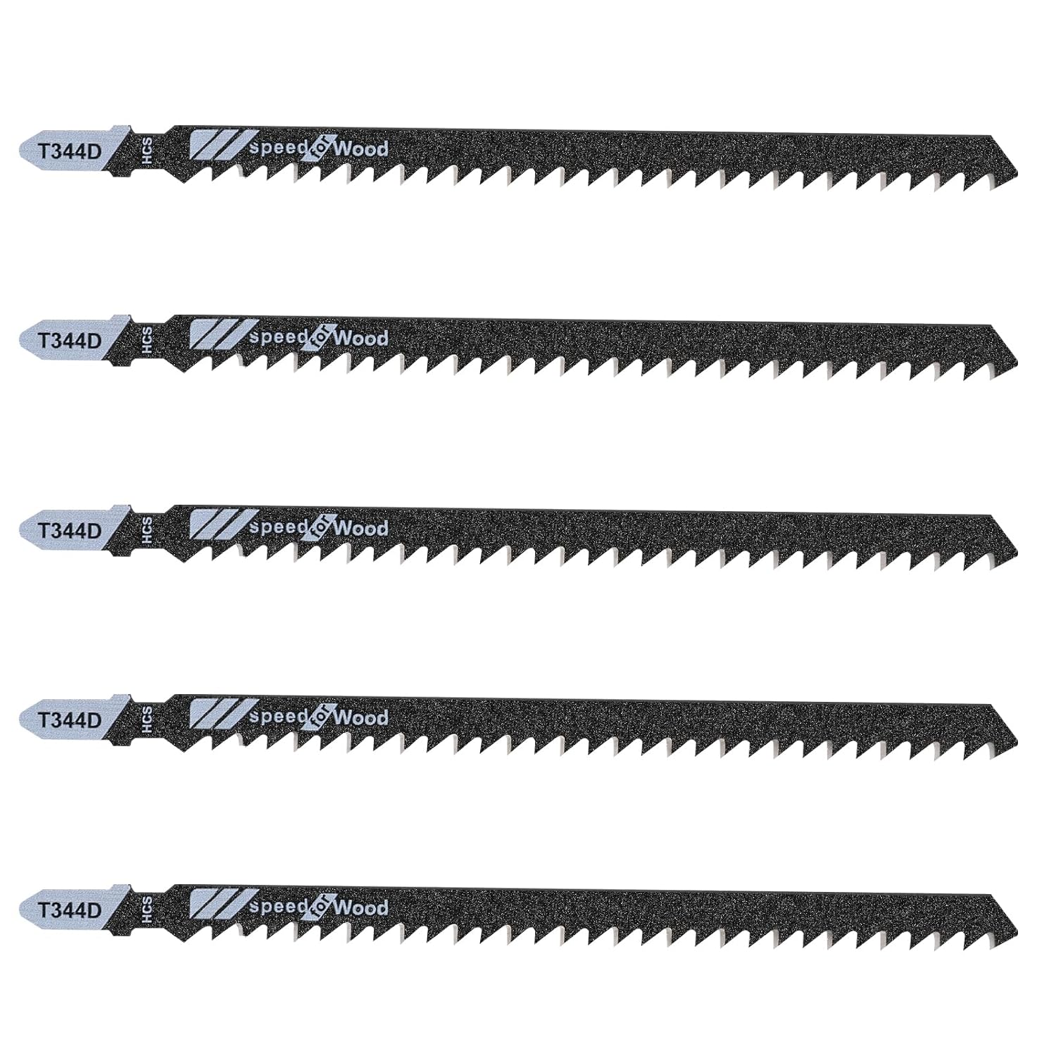 5PCS T Shank Jigsaw Blades Jig Saw Blades for Wood T344d 6 Inch Long Jigsaw Blade High Carbon Steel Jig Saw Blade Assorted Replacement Jigsaw-Blade for Cutting Wood Metal Hardwood PVC Plastic