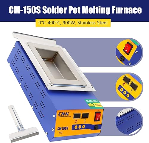 Miniatura 4 de Olla de soldadura de 9000 W, olla de soldadura de acero inoxidable para soldadura y baño de soldadura, olla de soldadura con raspador de pasta,