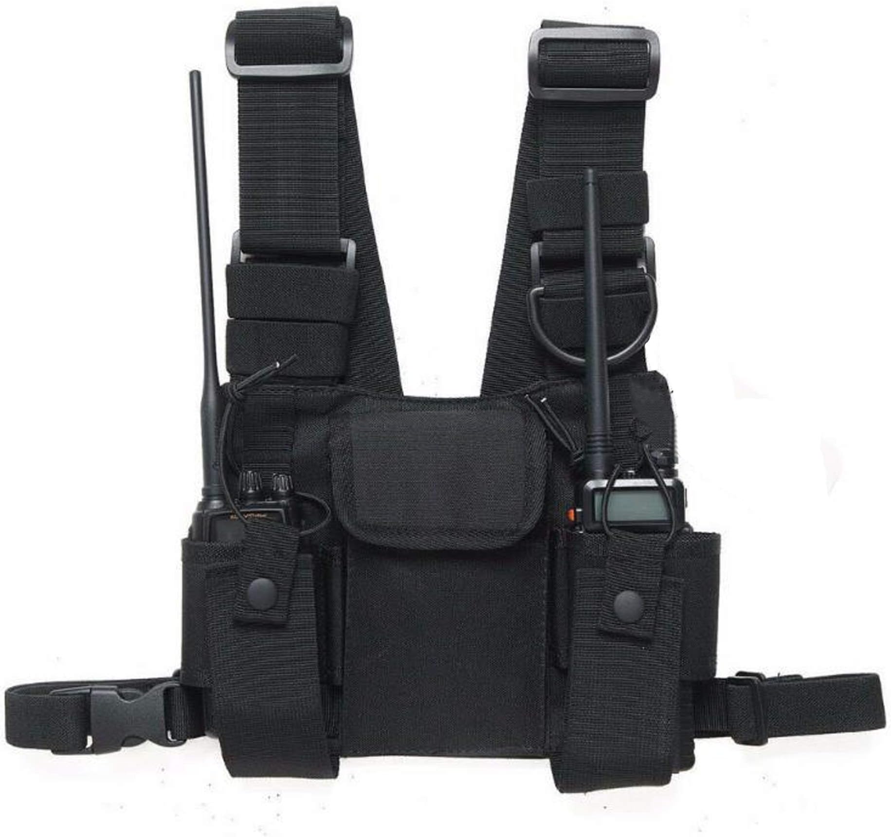 ANPPEX Radio Chest Harness Pouch Holster Vest Rig Hands-free Adjustable Universal Wireless Two Way Walkie Talkie Pack Backpack Pocket Holder