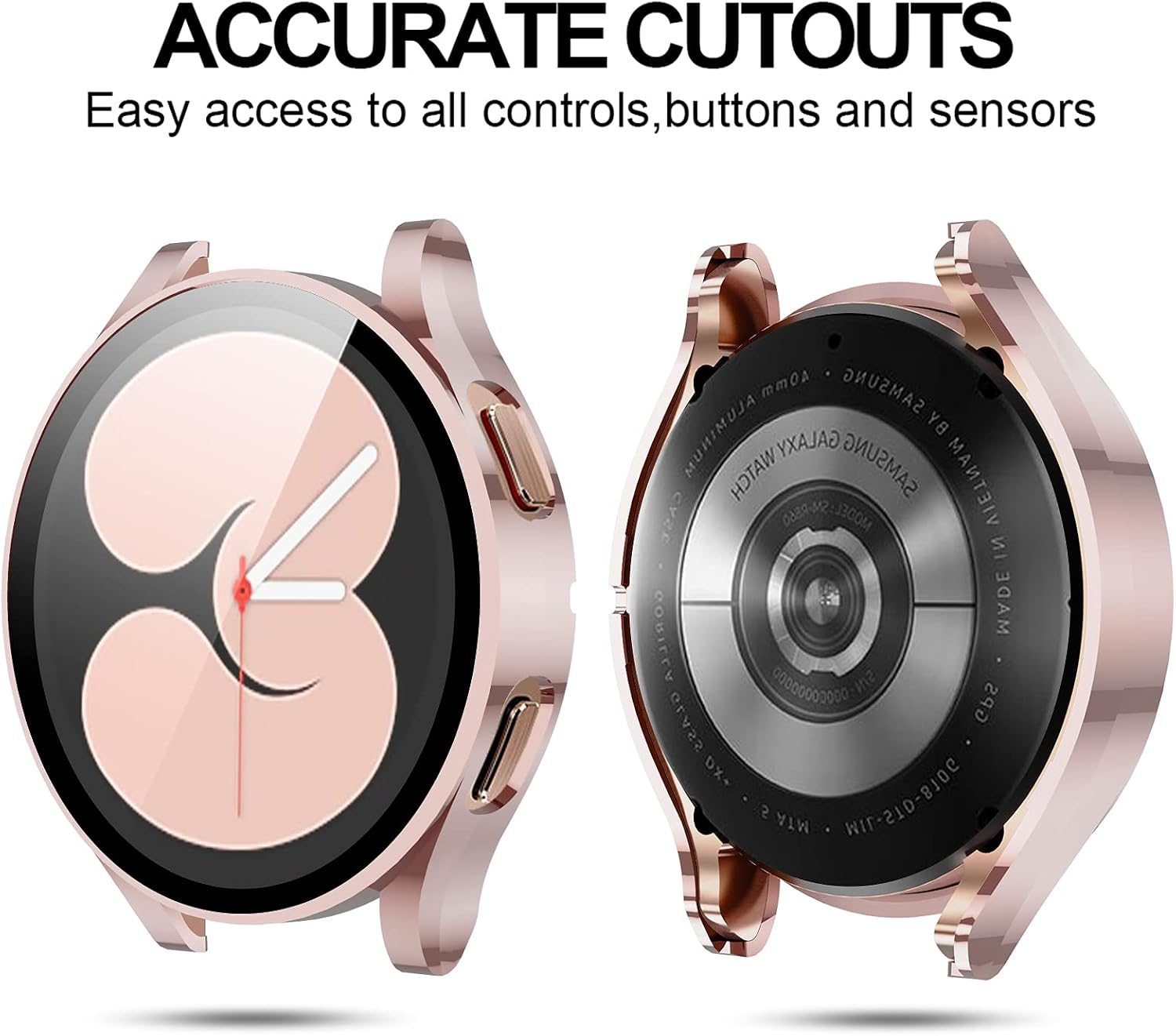 Haojavo 2 Pack Case for Galaxy Watch 4 40mm with Tempered Glass Screen Protector,Full Hard PC Ultra-Thin Scratch Resistant Bumper Protective Cover for Galaxy Watch 4 40mm Accessories