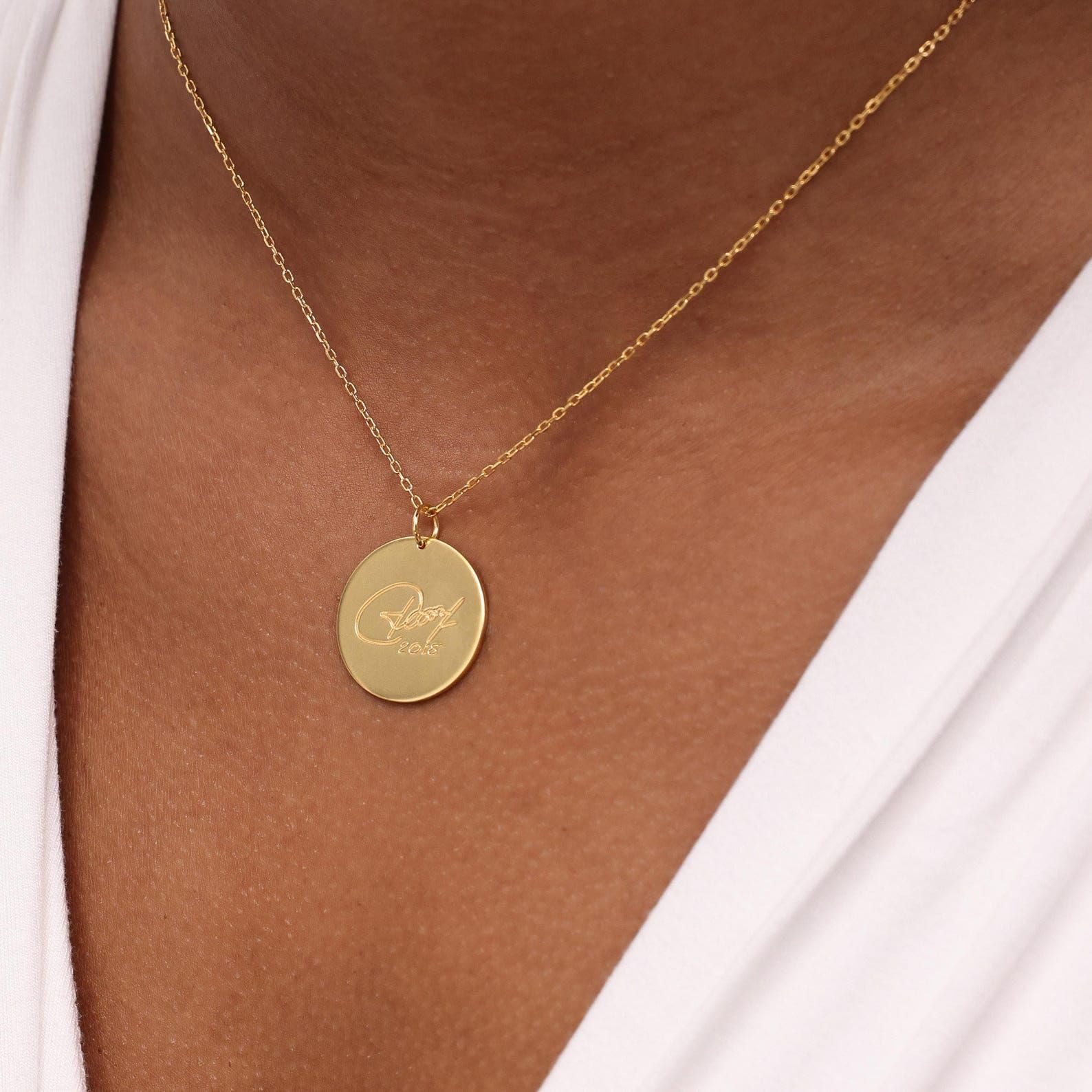 Générique Collier avec empreinte digitale et écriture manuscrite