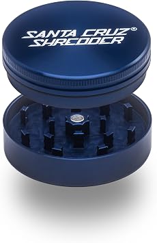 Santa Cruz Shredder Metal Herb Grinder Knurled Top for Stronger Grip 2-Piece 2.7" Blue