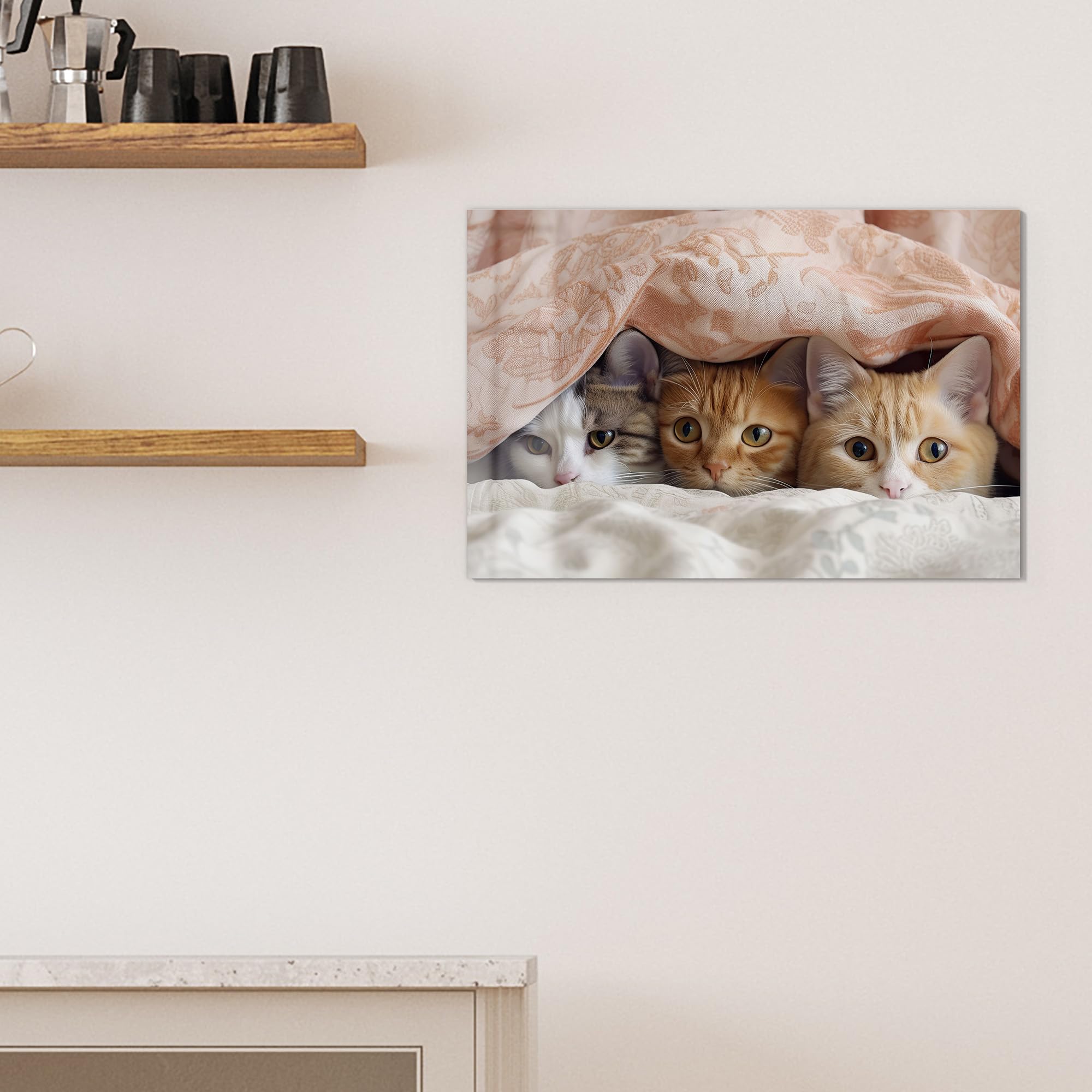 DEQORI Glas-Magnettafel | 60x40 cm cm groß | Motiv Katzenkuscheln | Memo-Board aus Glas | Magnetboard inkl. Magnete, Stift & Tuch für Küche & Büro | Tafel magnetisch & beschreibbar