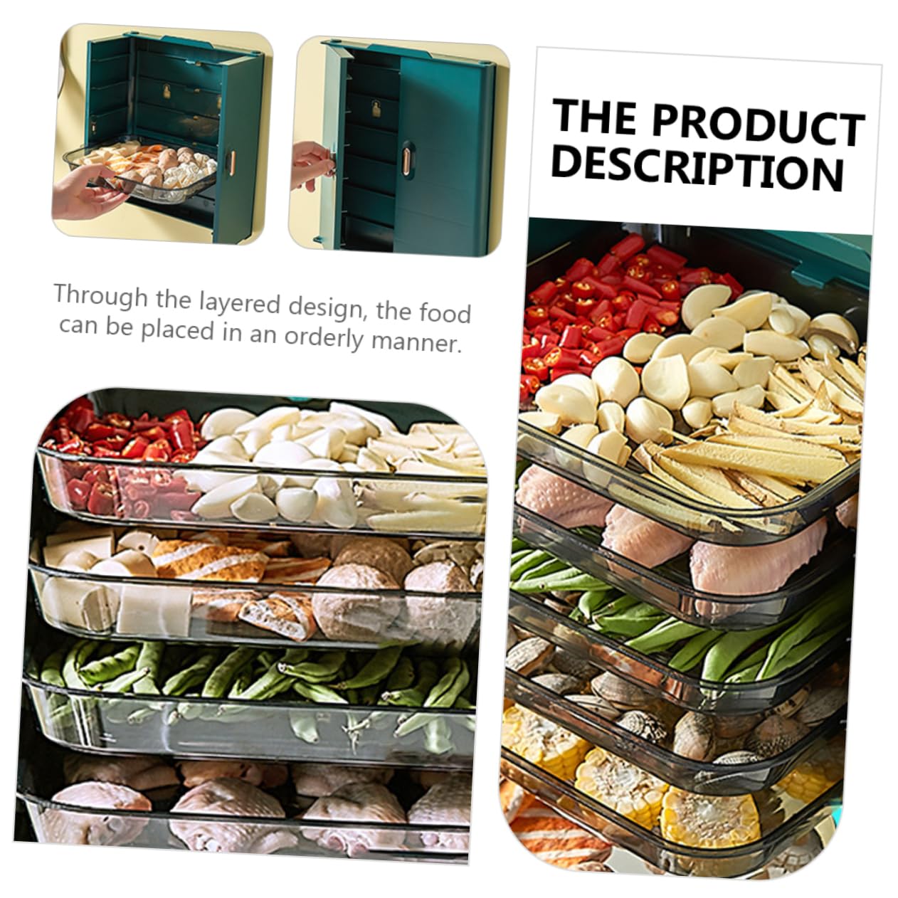 BRIGHTFUFU 1 Set Multi Layer Food Preparation Shelf Wall Mounted Dish Tray for Hotpot Bbq Kitchen Storage Organizer with Sliding Access for Retrieval Transparent Design