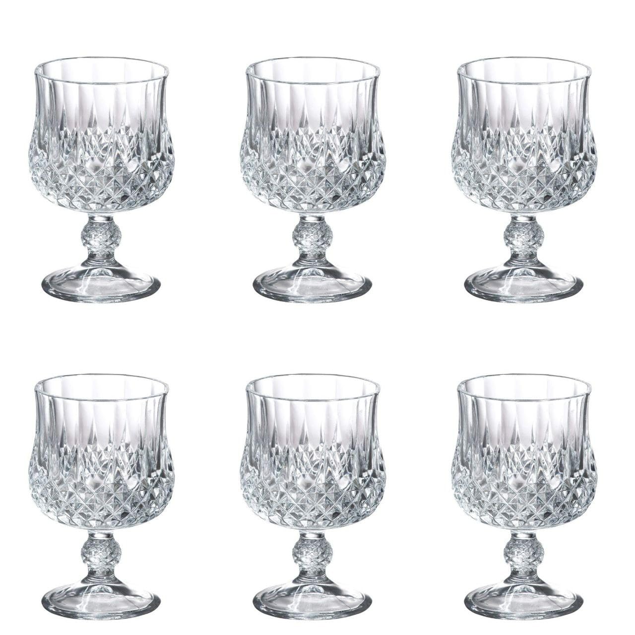 JIYAN FASHIONS | Crystal Brandy Glass Set of 6, 190 ML Sherry Champagne Flute Glass, Snifter Glasses, Whiskey Glass, Stemless Rum Glass for Spirits, Drinks, Bourbon, Elegant Wine Glass 1
