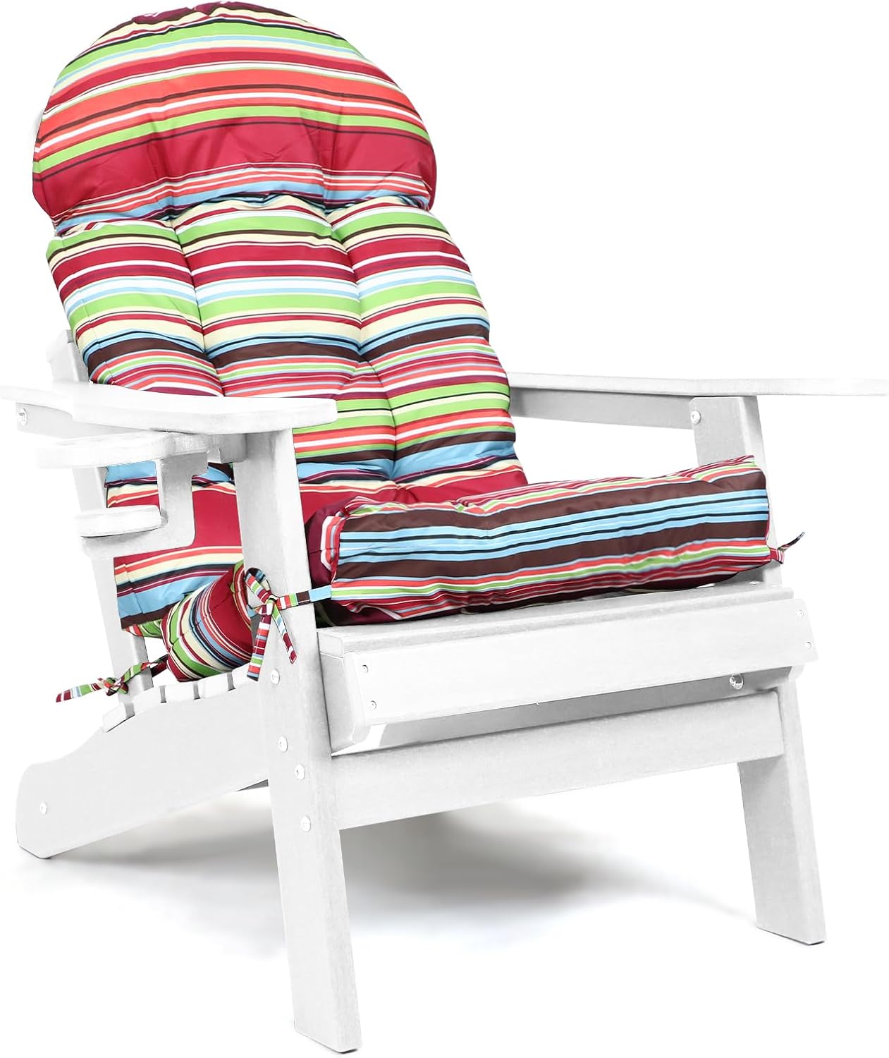 Adirondack Chair Cushion, Rocking Chair Cushions High Back, Thickened Patio Chair pad for Indoor and Outdoor, 44''L x 19''W x 4''H Rainbow Stripes Set of 1