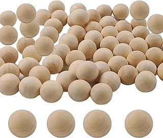 120Pcs 1/2 Inch Unfinished Wooden Balls, 12MM Unfinished Round Wood Beads, Natural Hardwood Spheres for Crafts, DIY Projects, and Home Decor