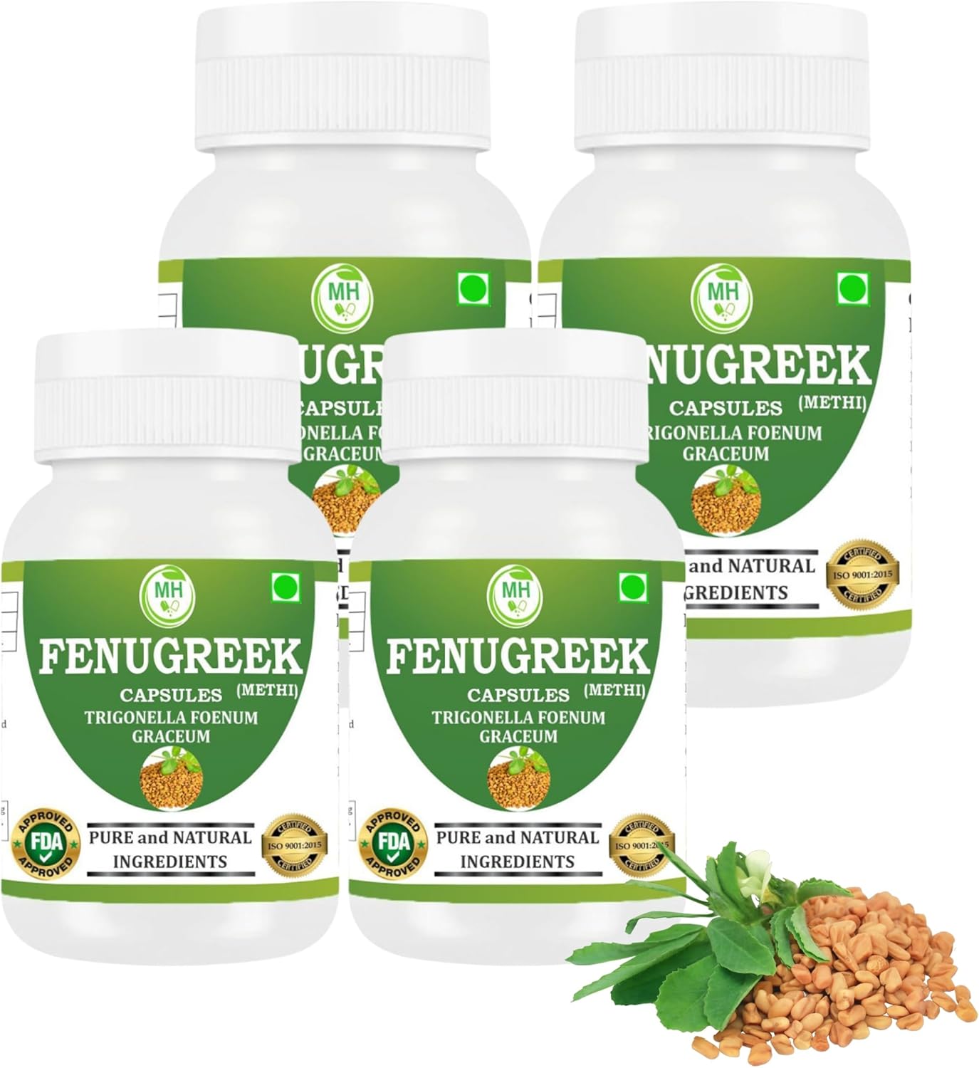 Morsan Fenugreek Capsules | Trigonella Foenum-Graecum (Methi) Herbal Supplement | Traditional Ayurvedic Formula | Vegan & Gluten-Free | Non-GMO | Support Hair Growth & Wellness 240 Veg Capsules