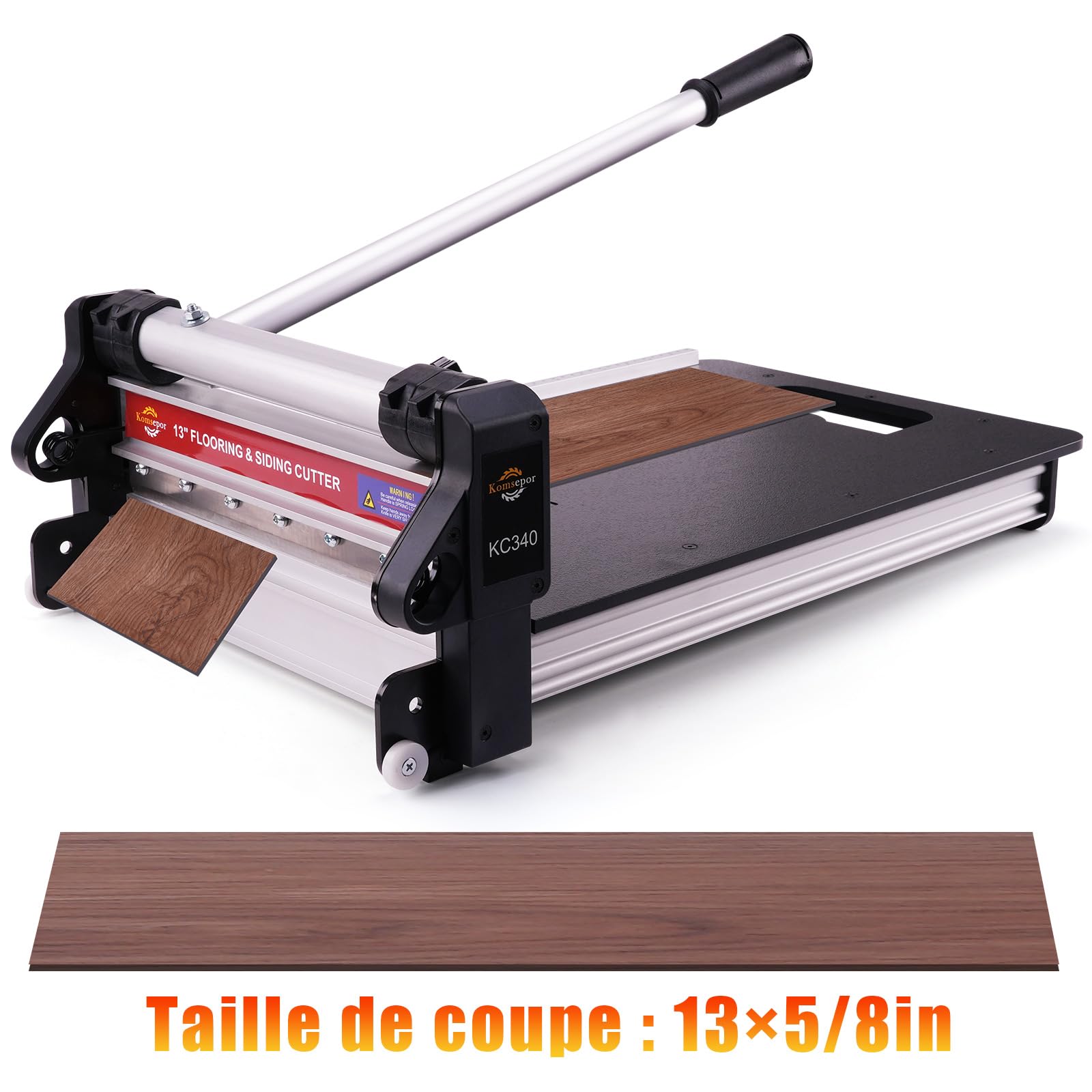 Komsepor 13" Découpeur de parquet avec angle de précision intégré pour PVC, WPC, LVT, SPC, VCT, stratifié, bardage et autres ; 16 mm d'épaisseur maximum (type carré)