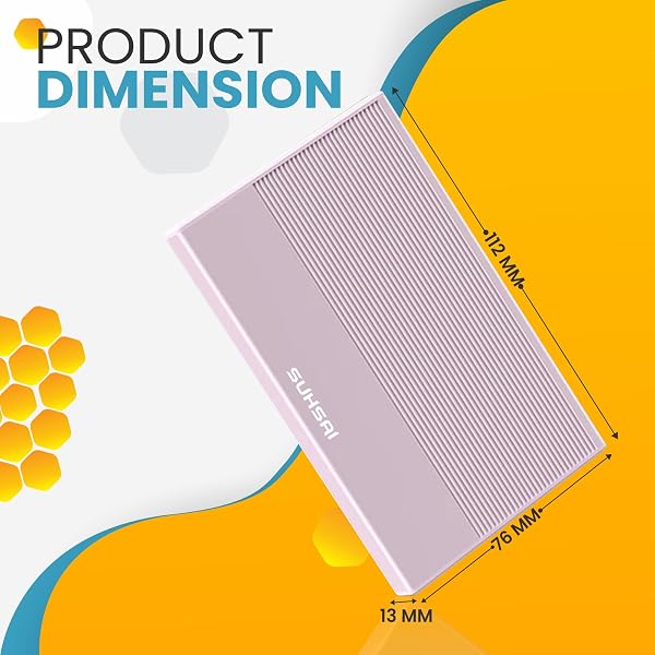 SUHSAI Disco Duro Externo de 500 GB Copia de Seguridad de Datos HDD - Expansión de Memoria de 2,5" Disco Duro portátil USB 3.0 Compatible con Mac, Escritorio, PC, PS4, PS5, (Rosa) - 4