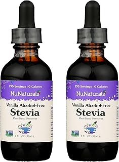 NuNaturals Liquid Stevia, Sugar-Free Sweetener, Plant-Based Sugar Substitute, Zero Calorie, Vanilla Alcohol Free, 2 oz