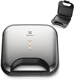 Sanduicheira grill chapa ondulada elétrico Electrolux antiaderente inox ESG20 127v