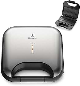 Electrolux Sanduicheira grill chapa ondulada elétrico antiaderente inox ESG20 220v