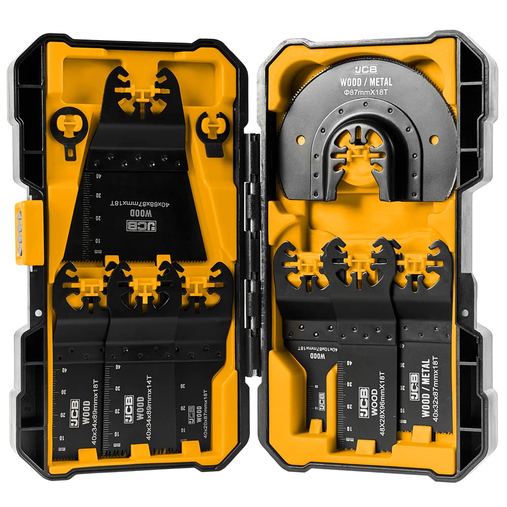 Multi Tool Blade Set - 8 Piece Kit - Includes Bi-Metal End Cut Blade, Bi-Metal Semi Circle Blade and Wood End Cut Blades - Compatible with Most Branded Multi Tools, Corded Or Cordless