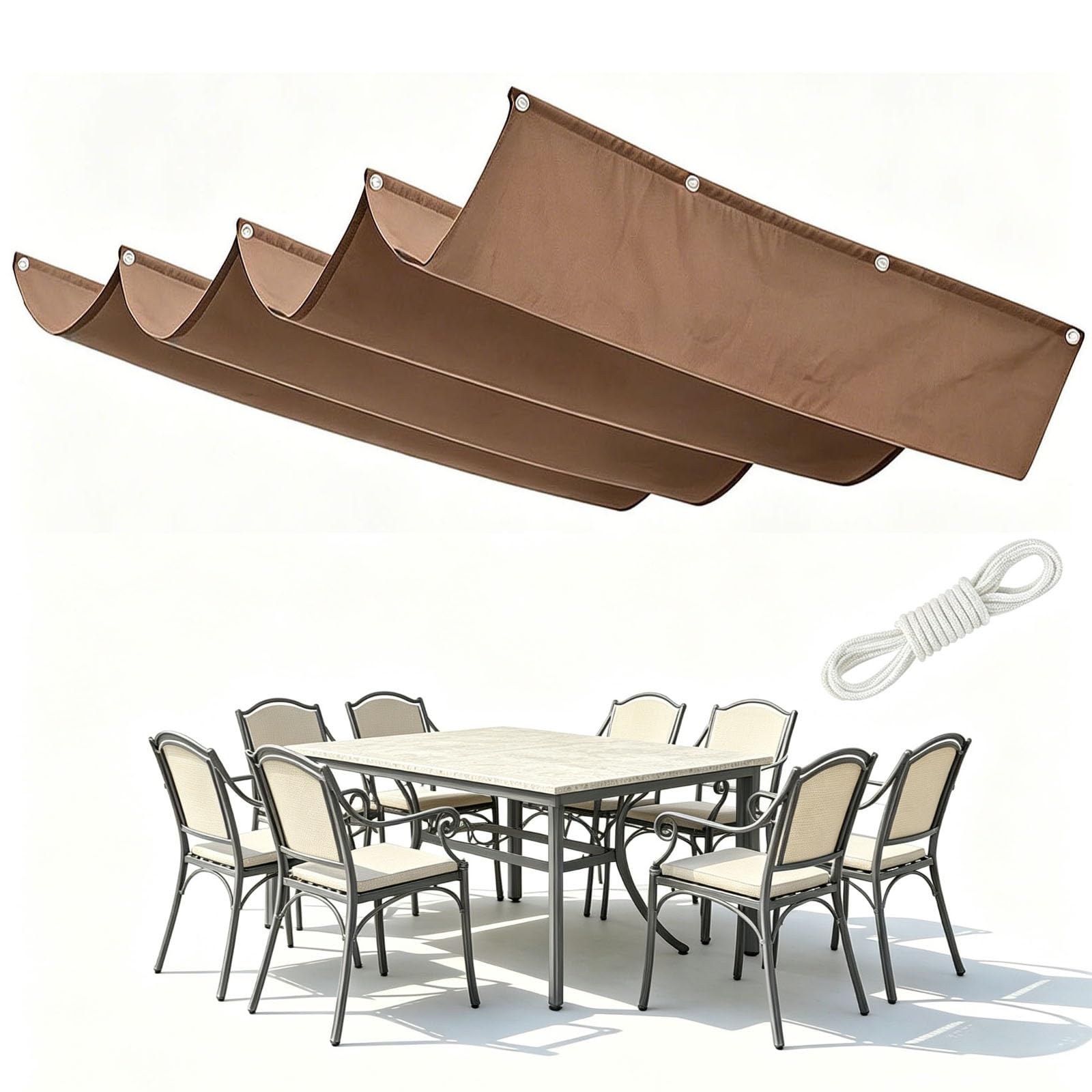 Toldo vela de sombra retráctil de alta densidad con acabado premium resistente al clima