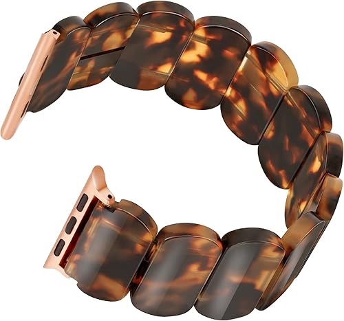 Correa elástica ajustable para Apple Watch Series 10, 9, 8, 7, 6, 5, 4, 3, Ultra, 2, 1 - Correa de resina para iWatch para mujer de 1.654 pulgadas,