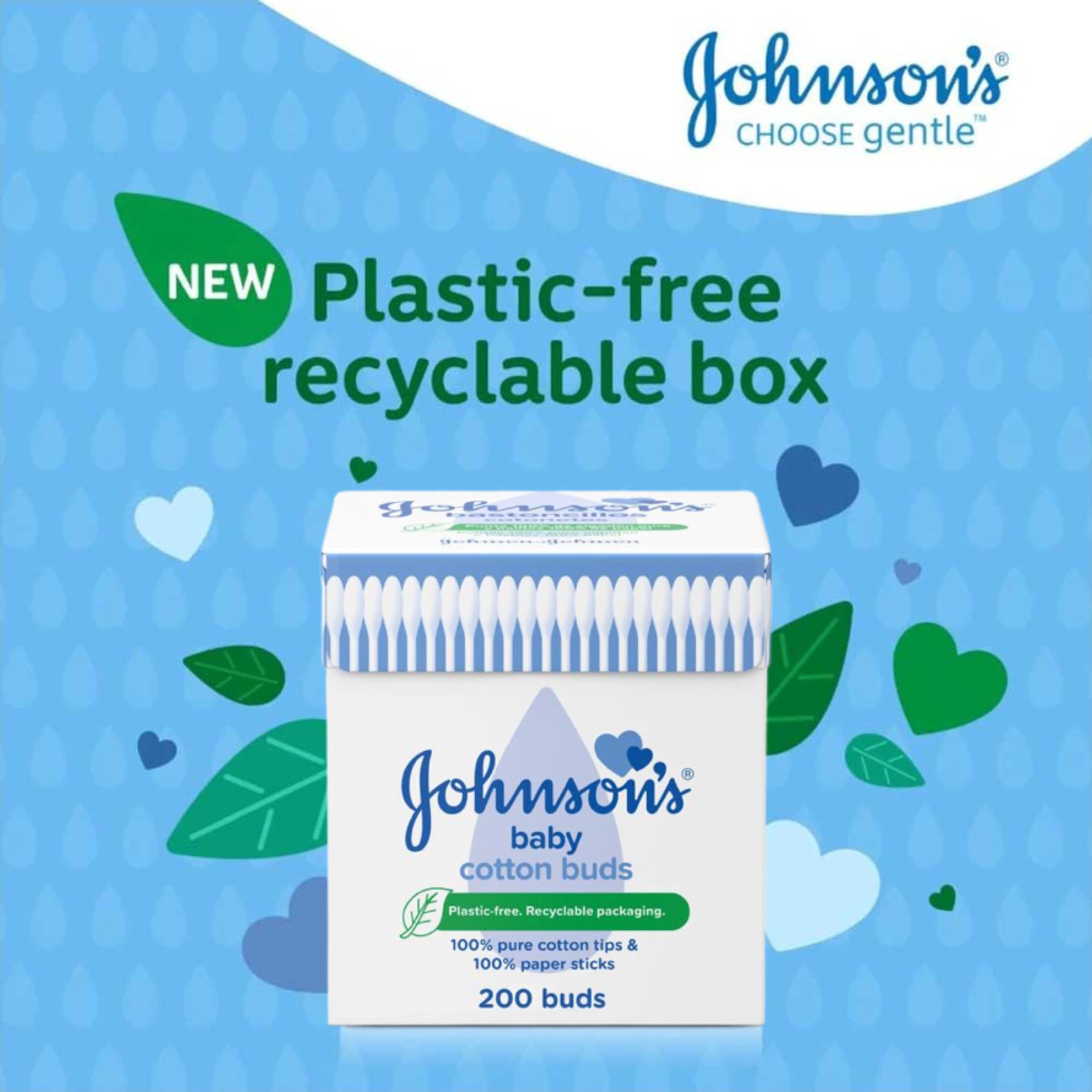 Johnson's Baby Bath Time Bundle 500 ml & Baby Cotton Buds 200: Delikatny szampon do codziennej pielęgnacji niemowląt, olejek dla niemowląt, balsam dla niemowląt, puder dla niemowląt i zestaw do