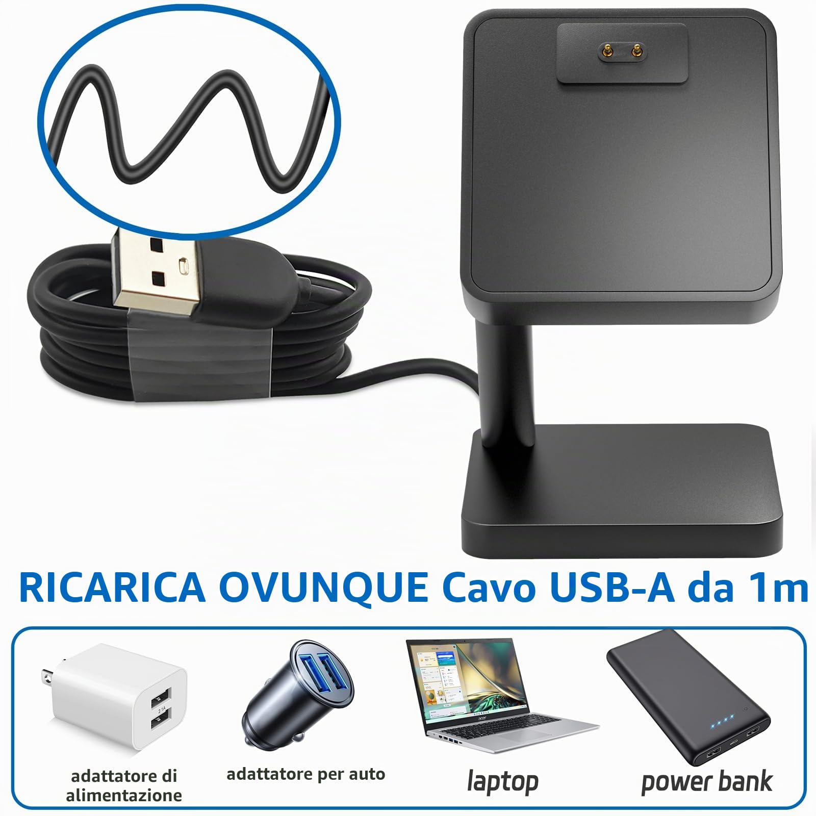 2 Dock Di Ricarica Magnetici Per Amazfit T-Rex 3/Pro E Balance/2 - USB-C, Compatti, Senza Cavo, Con Protezione Da Sovraccarico