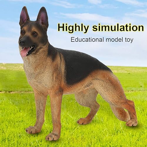 Miniatura 3 de LIZEALUCKY Figura de perro realista, figura de pastor alemán, escultura grande de plástico de 8 pulgadas, modelo de estatua de animal realista,