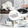 Dish Drying Rack - Sink Dish Drying Rack with Drainboard | Compact Space-Saving Basket Organizer for Utensil Home Indoor Family Shelf Cabinet