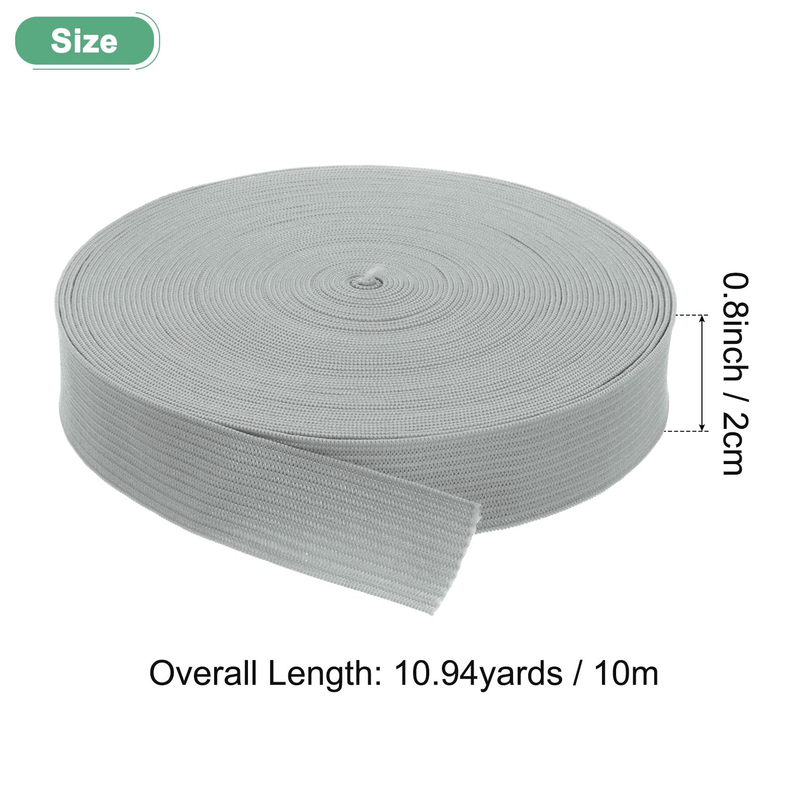 M METERXITY Elastic Bands for Sewing 0.8 Inch 11 Yards Roll of High Elasticity Knit Elastic Spool - Image 3
