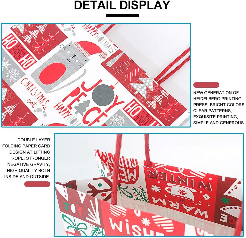 Super Deal Product Mothers Day Gifts Bags, Portable Paper Bags, Reusable Kraft Paper Bags Beautiful Lovely Design Bags for Friends and Family（25pcs）