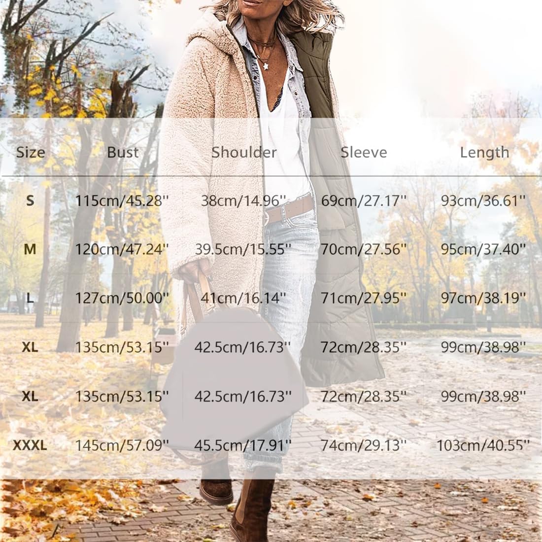 Womens Winter Coats Reversible Fleece Long Puffer Jacket Shearling Fleece Down Jackets Outerwear with Hood Fashion Clothes