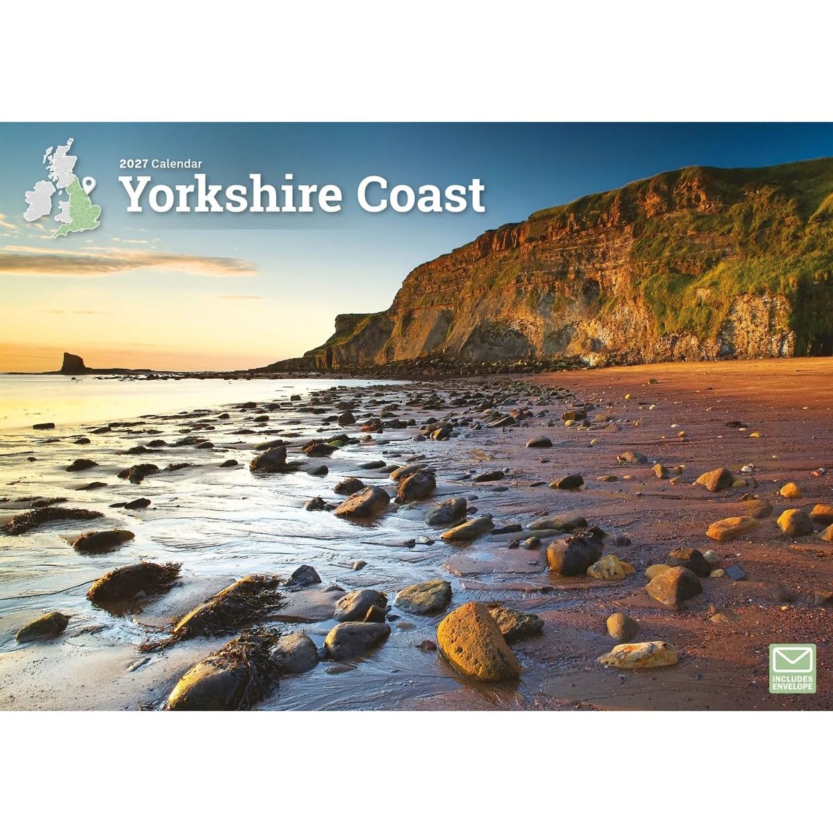 Carousel Worldwide Yorkshire Coast 2027 Wall Calendar, A4 Format, 12-Month Monthly Calendar, Full-Color Yorkshire Coast Photography