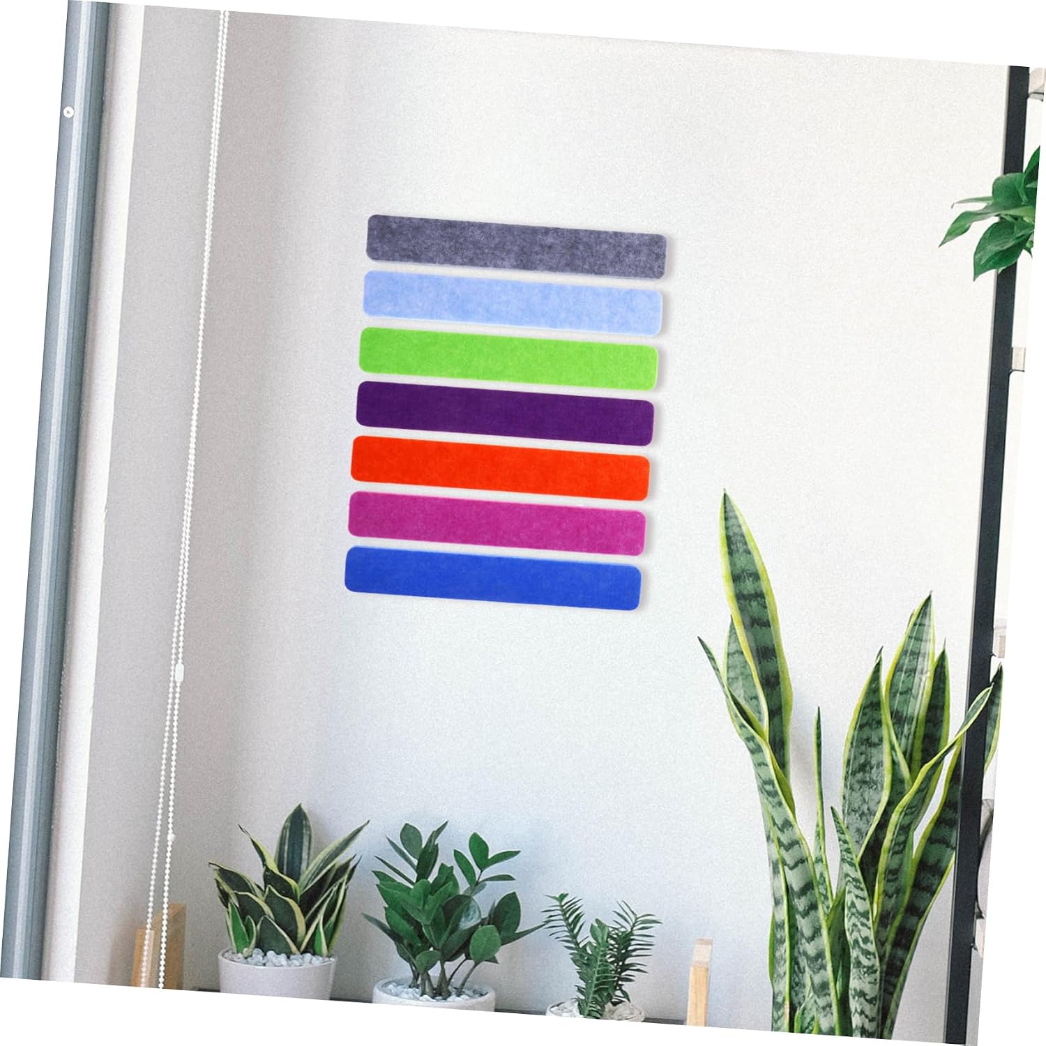 Felt Pin Board Set 7pcs Strip Bulletin Board for School Office Wall Mounting