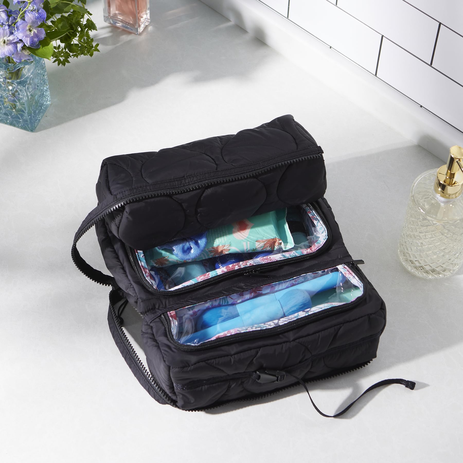 Vera Bradley Organizer da donna con ciondolo a forma di piuma e accessorio da viaggio