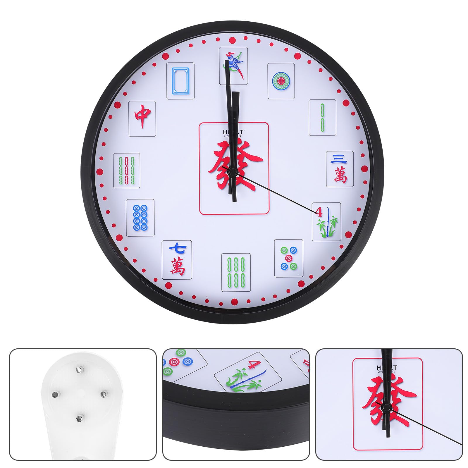 DECHOUS Reloj de Pared Colgante Redondo de Cuarzo, Abs, Silencioso
