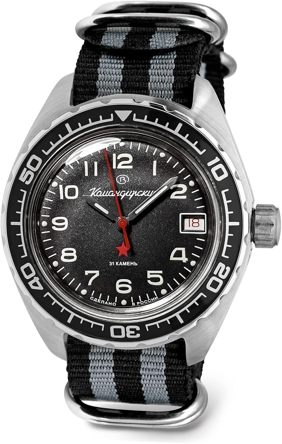 VOSTOK | Komandirskie K-02 Automatic Self-Winding Russian Military Diver Wrist Watch | WR 200 m | Fashion | Business | Casual Men's Watches | Model 020706