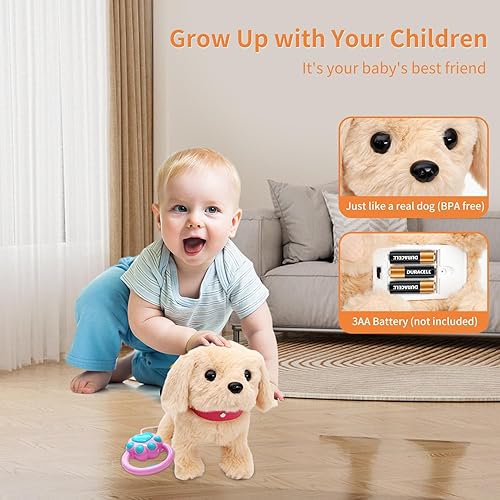 Miniatura 3 de Monealpis Juguete interactivo para perros que camina  Juguetes de peluche para niños pequeños, juguetes para niñas de 2 años  Juguete electrónico de