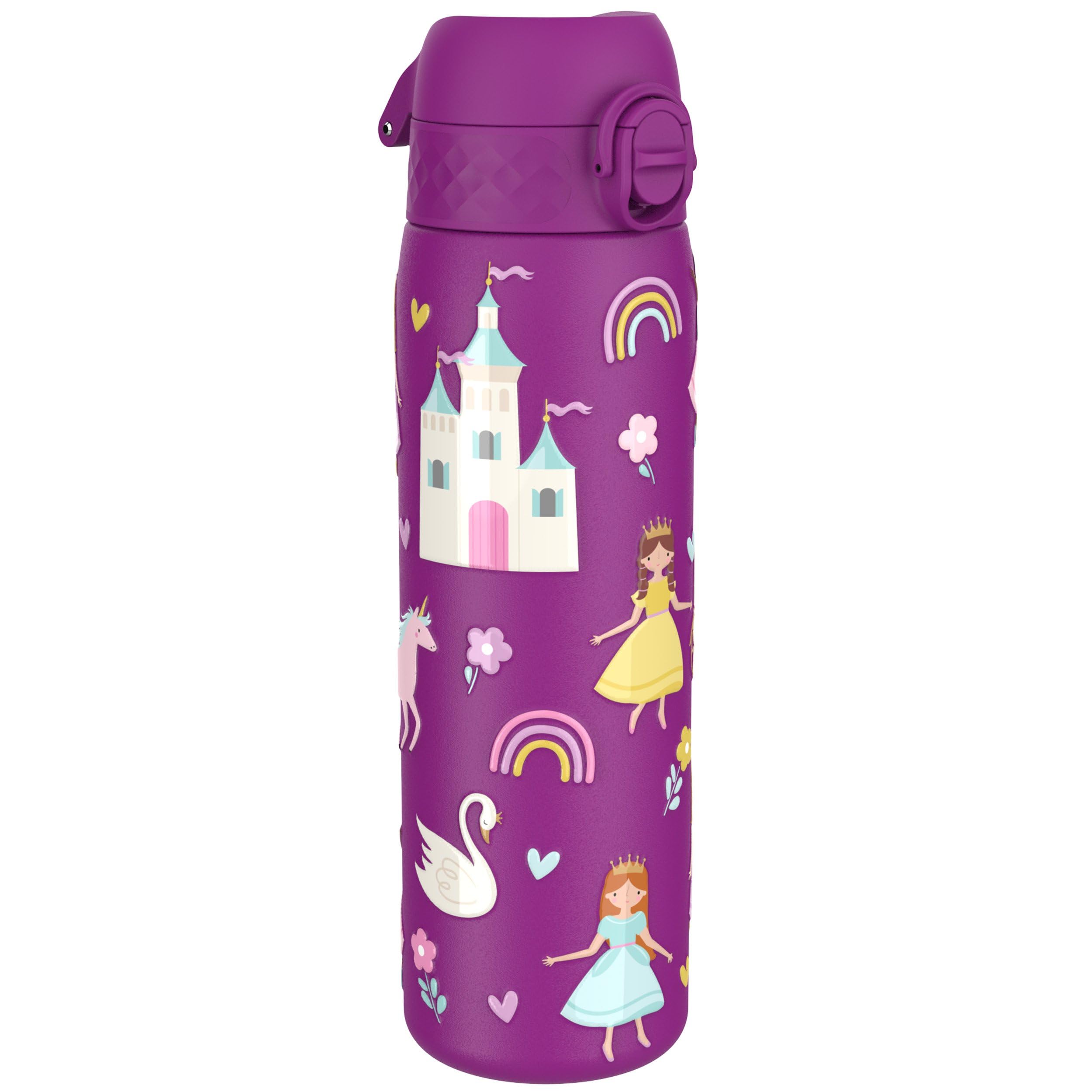 Ion8 Purple Leak Proof Slim Thermal Water Bottle, Insulated Steel, Princess, 500Ml (17Oz)