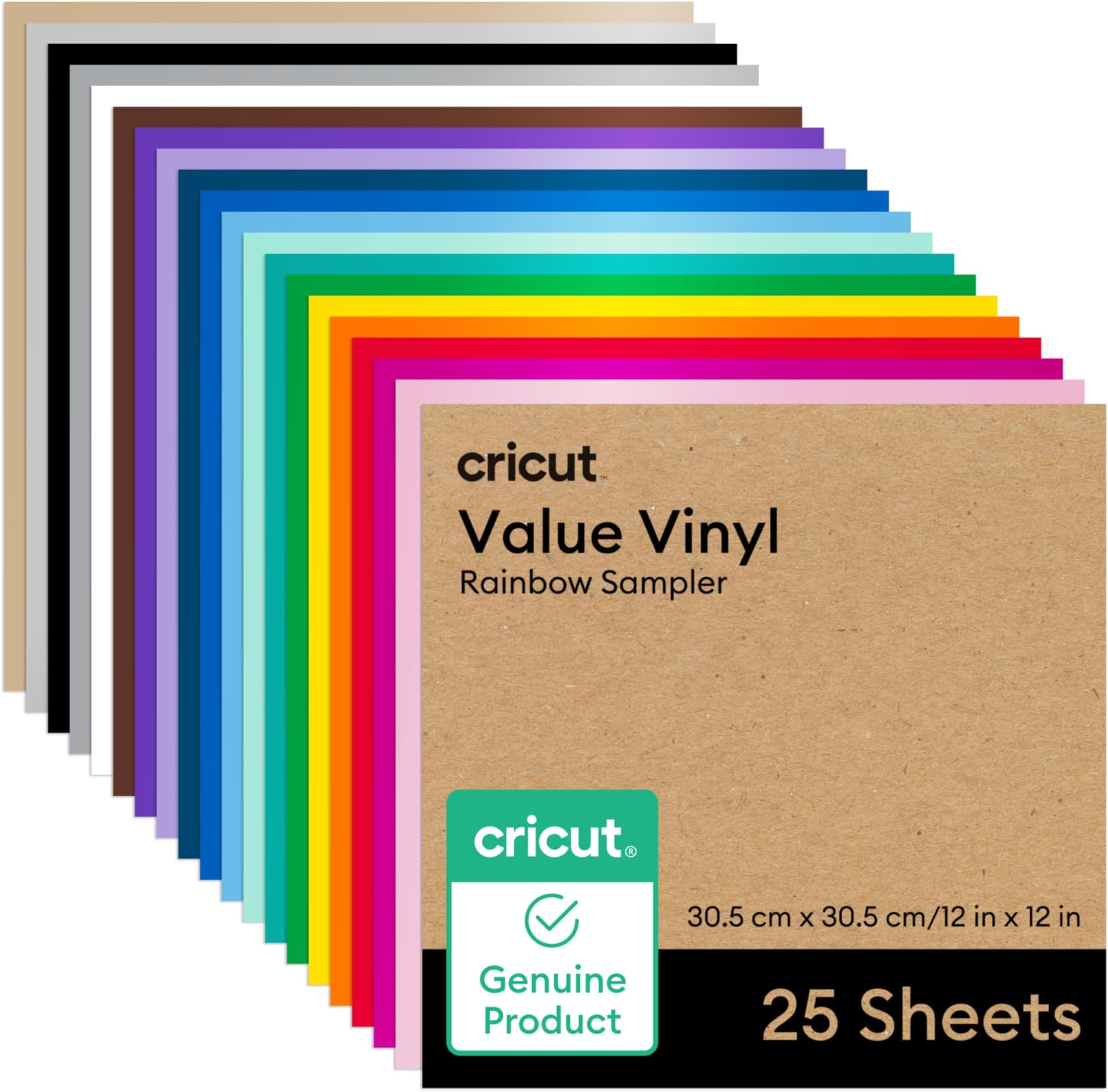 Value Permanent Vinyl, Rainbow Sampler 12in x 12in (25 ct)