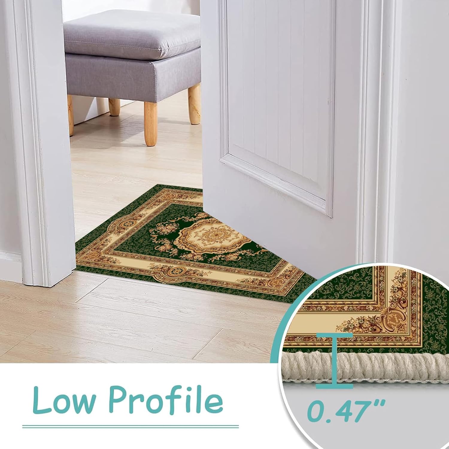 Modern Rug, Outdoor Patio Rug 1.5 x 2.5ft/18 x 30in for Living Room Rug Washable Rugs for Bedroom Farmhouse Rug, Non Slip Floor Carpet for Office Backyard