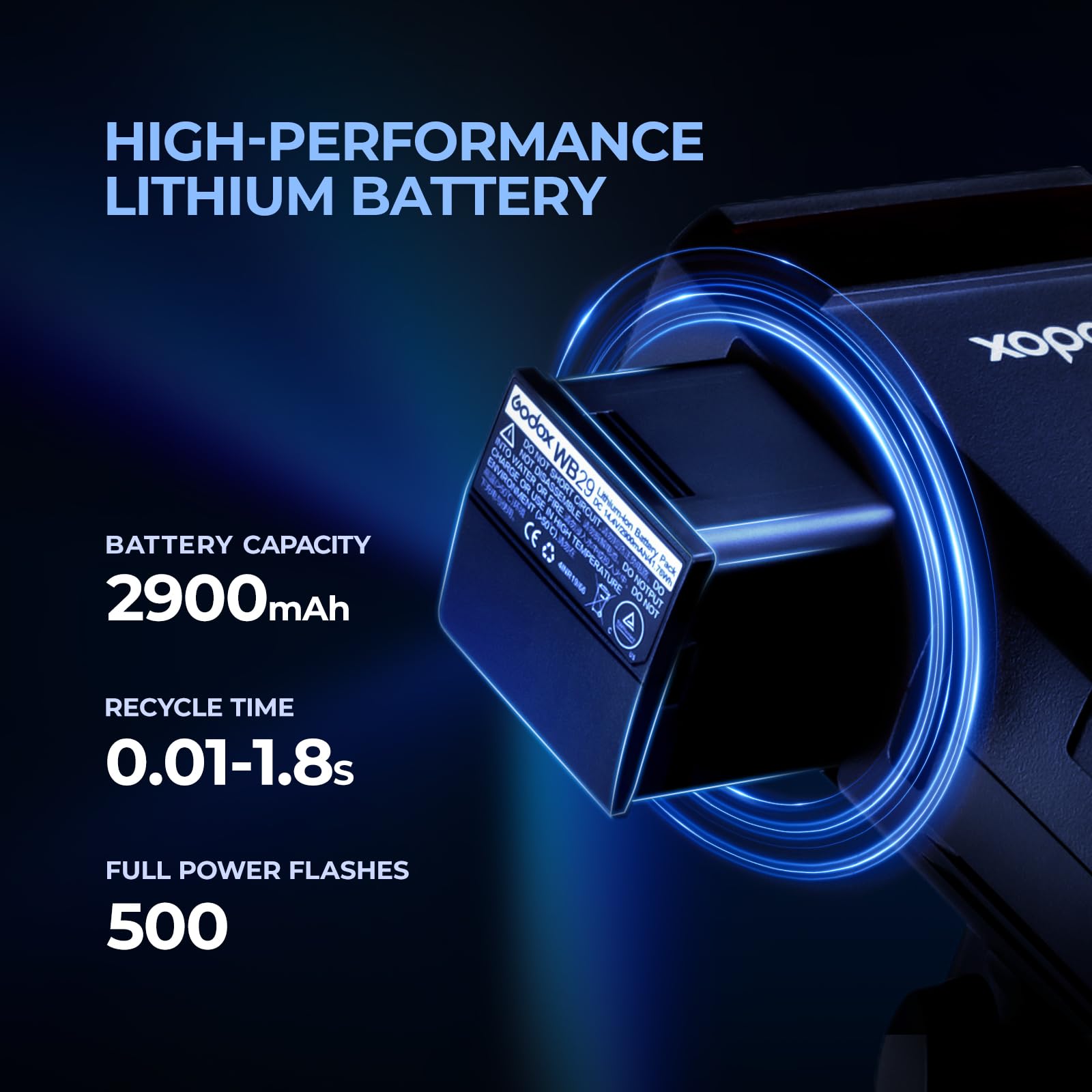 Godox AD200Pro 200Ws TTL 2.4G 1/8000 HSS Outdoor Blitzlicht mit 2900mAh Akku 0.01-1.8s Recycling