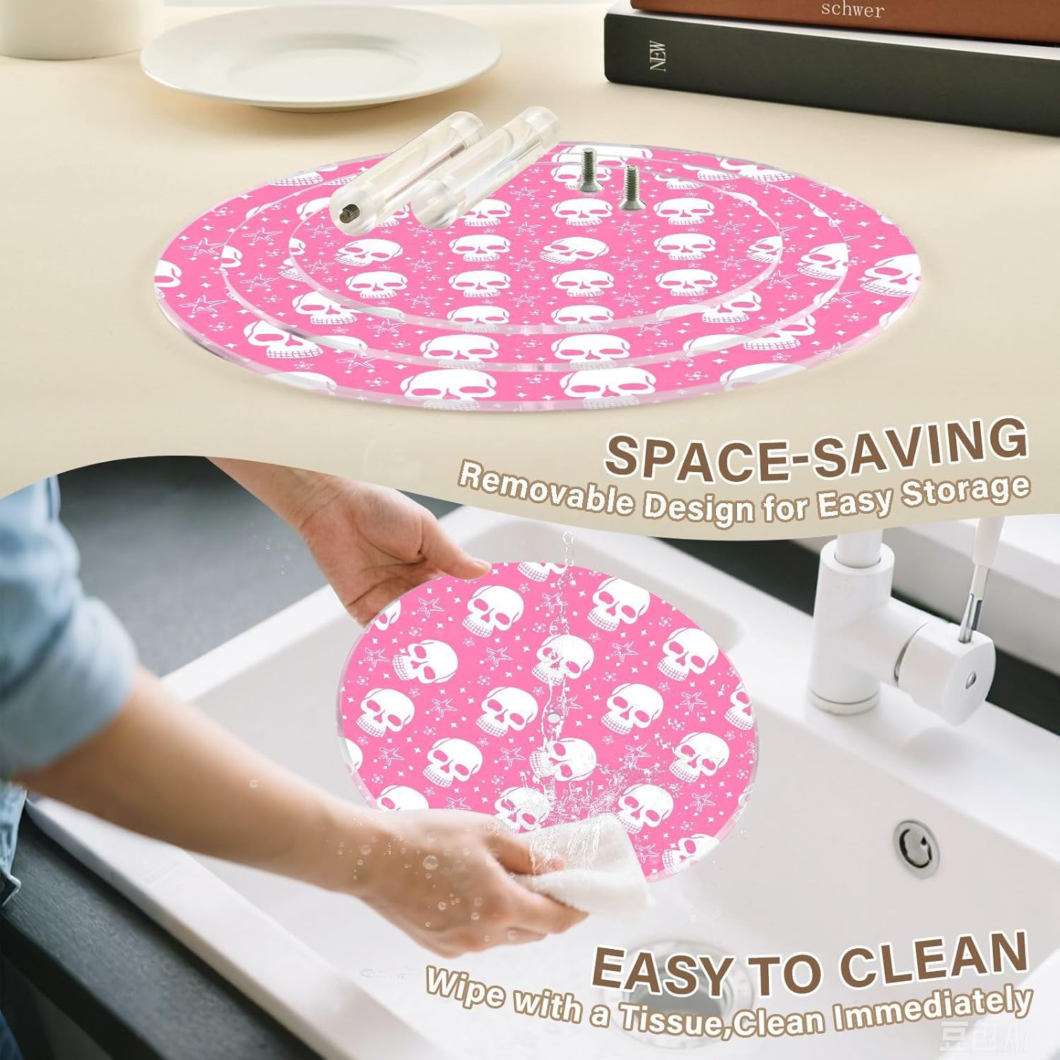 Skull Star 3 Tier Acrylic Cupcake Stand, Cupcake Stand for 34 Cupcakes for Weddings, Christmas,Holidays,Parties,Birthday,Printed Cupcake Tower 23300207