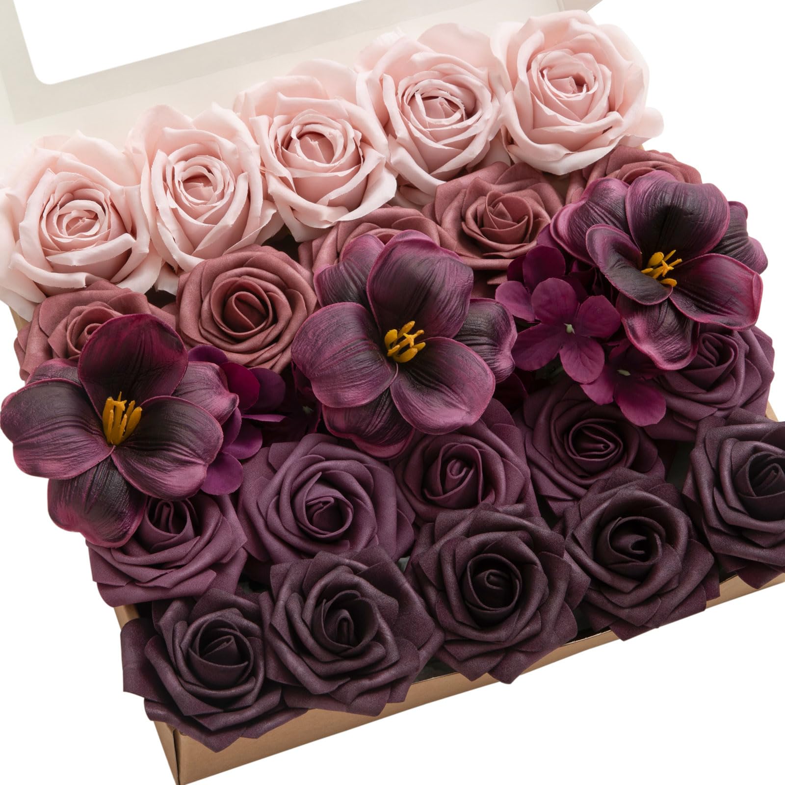 Ling's Moment Artificial Flowers - Orange & Dusty Rose -32