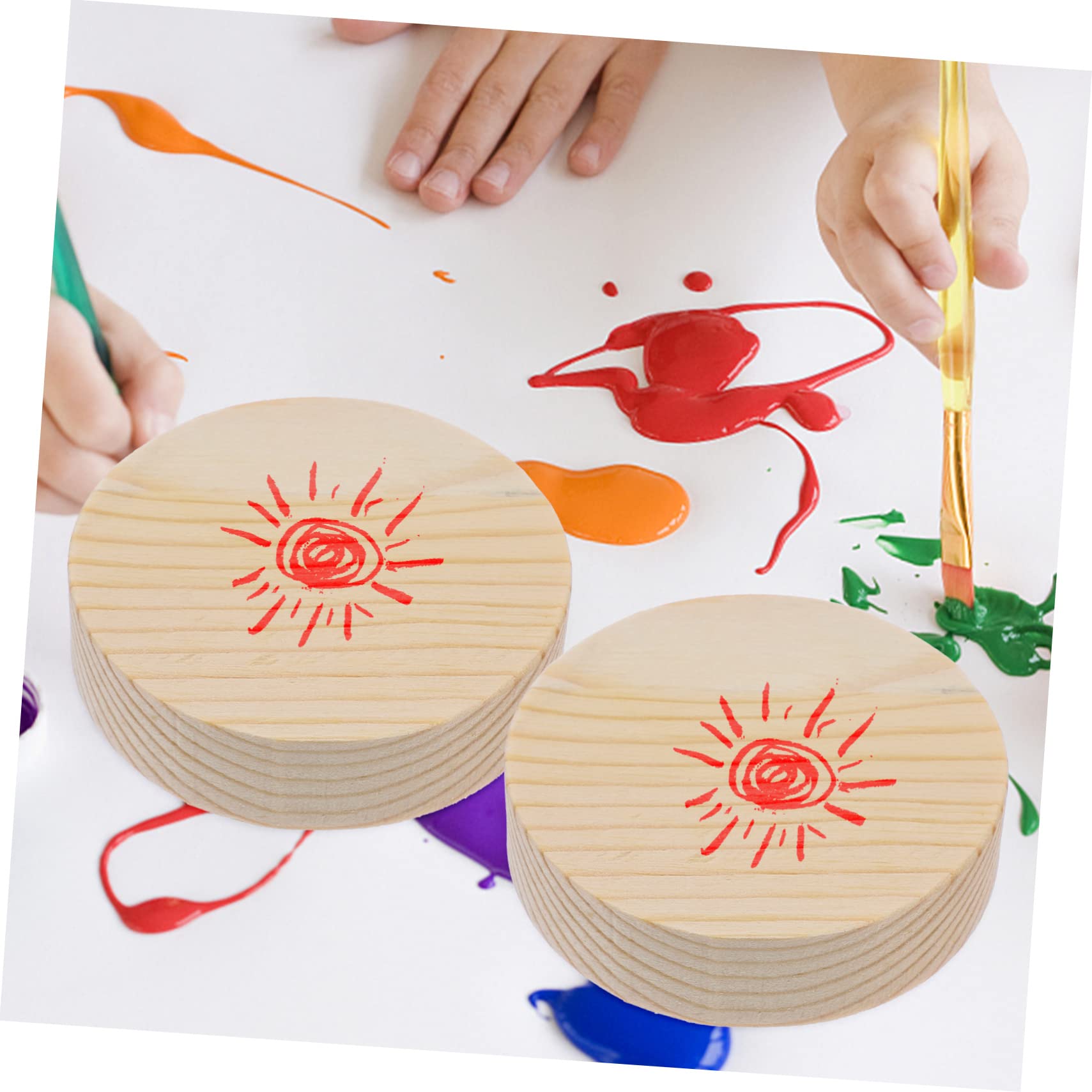 OSALADI 10 Holzscheiben Rund Rohlinge zum Basteln und Bemalen Sicher für Kinder 10 Stück Packung für Selbstgemacht Projekte und Hochzeitsdeko