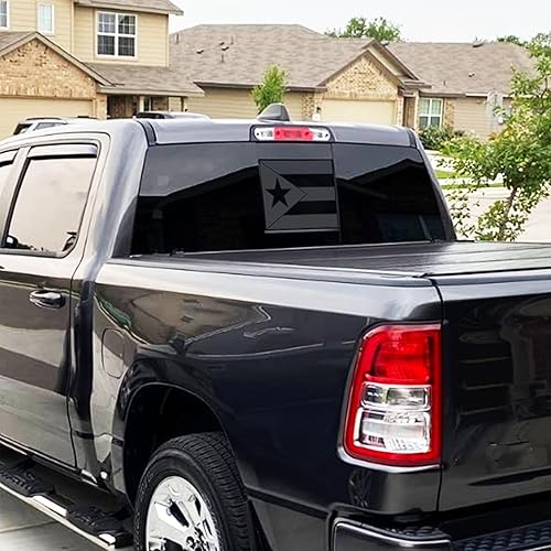 Miniatura 4 de Adhesivos para Ford F150 2015-2023 para ventana trasera central de Puerto Rico, calcomanía de bandera de Puerto Rico negro mate