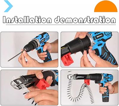Automatic Chain Nail Gun Adapter, 48MM Electric Drill Chain Attachment Set for ail Gun Electric Drill, for Drywall Woodwork (2 Chain with Nails (50Pcs))