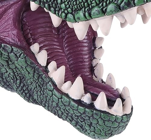 Miniatura 5 de Marionetas de mano de dinosaurio de goma para niños y adultos, 3D realista T-Rex Triceratops Dilofosaurus Marionetas de mano suaves de cabeza de