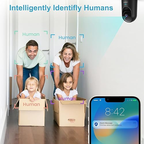 Miniatura 7 de ANMEATE Cámara de seguridad 3K 5MP, cámara para mascotasperrobebé con aplicación de teléfono, visión nocturna a color, seguimiento automático