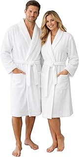 Hotel-Bademantel weiß – Unisex-Bademantel für Damen & Herren – 100% Baumwolle, 380 GSM, hautfreundlich & saugstark – waschbar bis 70 °C – Oeko-Tex® zertifiziert – Größen S–XXL