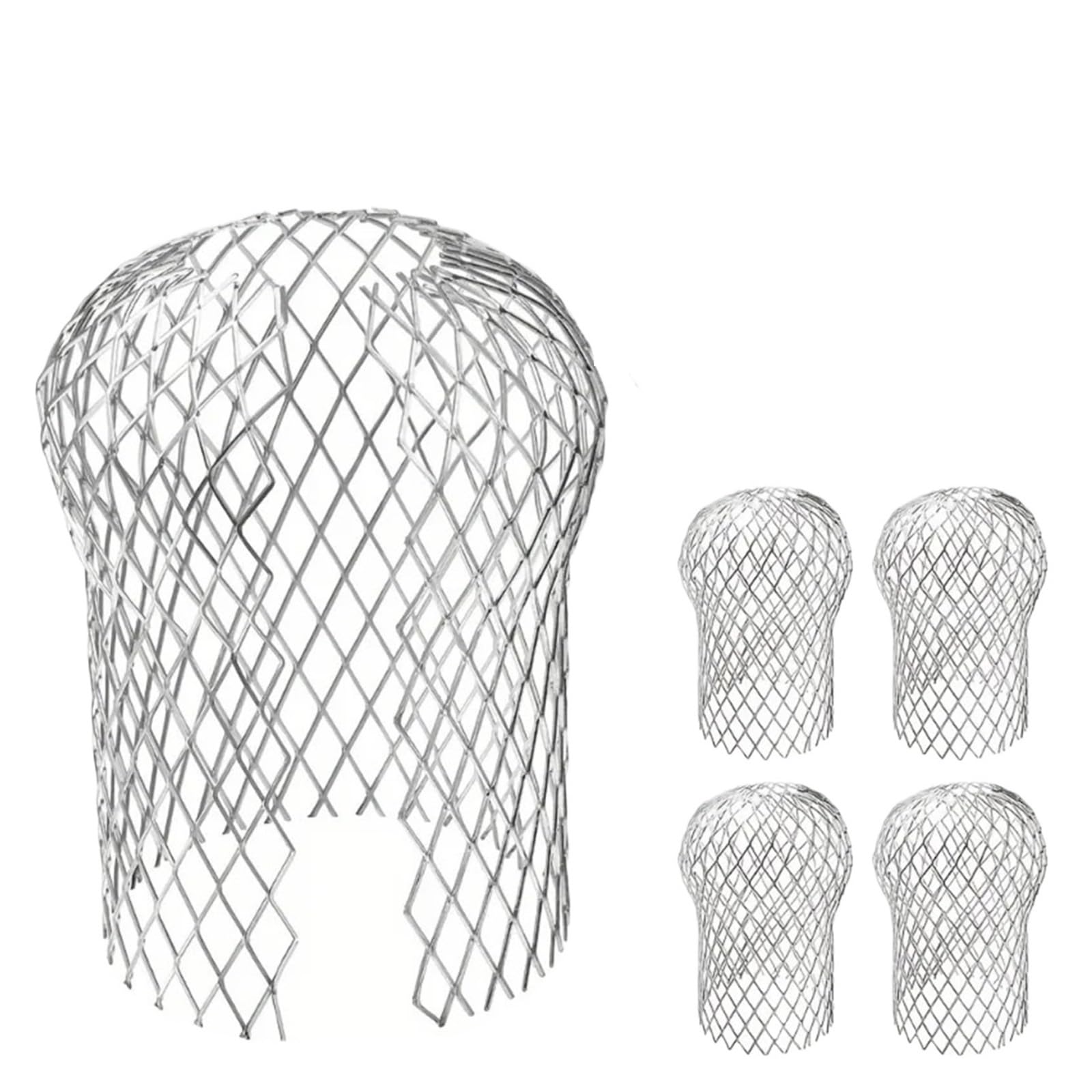12 Uds Filtro de aluminio Metal pantalla canalón hoja colector residuos cubierta tubo drenaje sistema bajada impermeabilización para Canalones